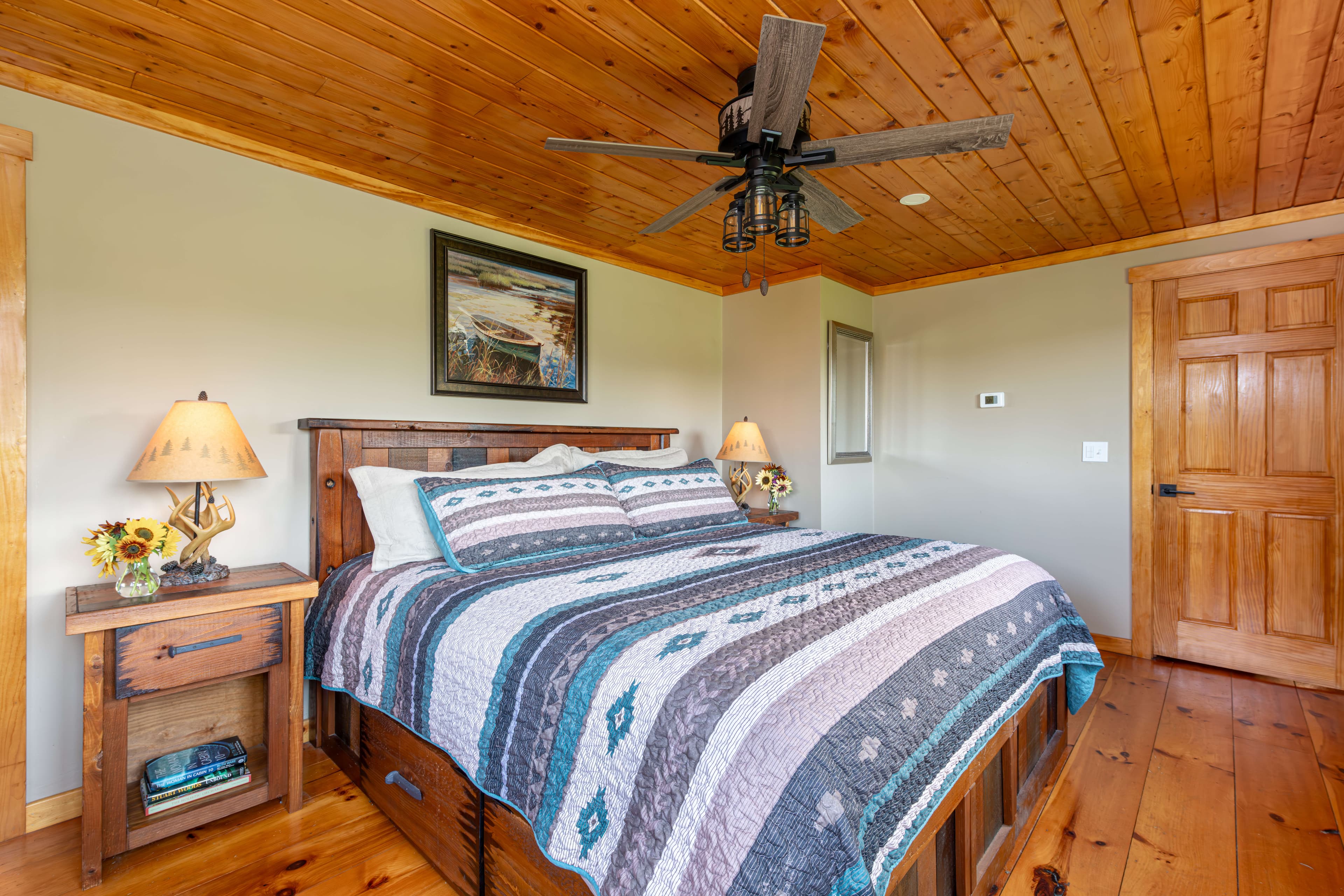 King Captain's bed with rail spike drawer pulls